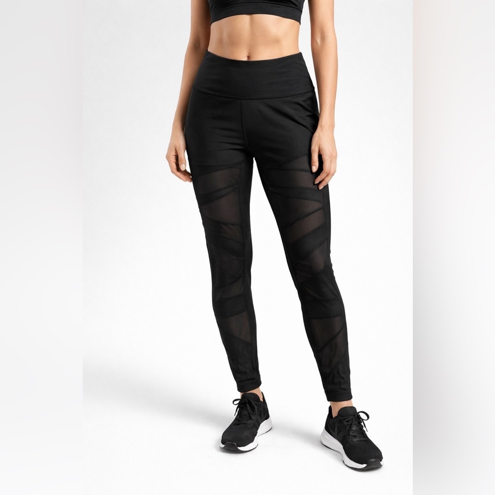Lululemon High Times Women's Black Mesh Panel Leggings